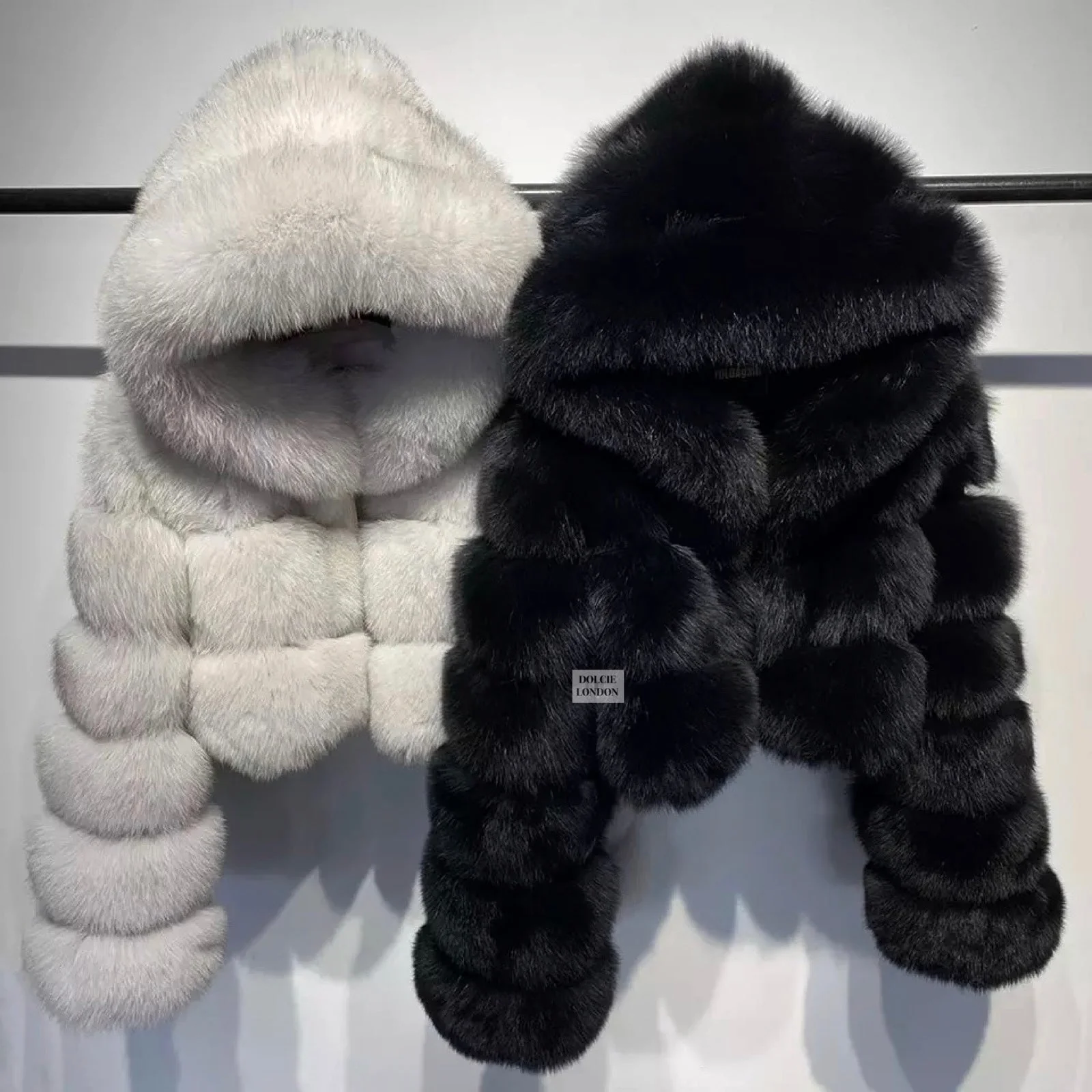 Cropped Mini Hooded Coat - Image 7