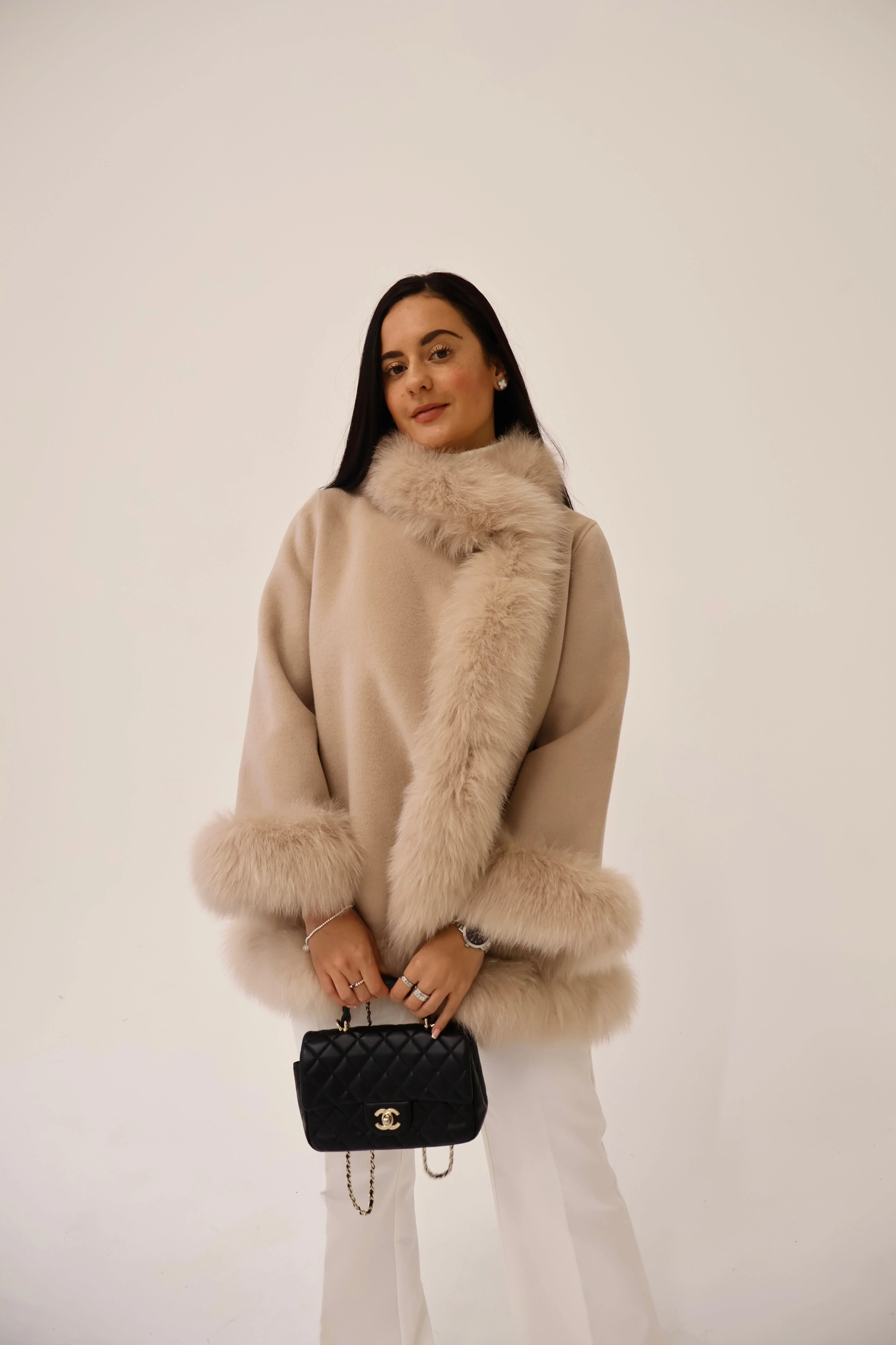 Fur Collar & Cuffs Cashmere Coat - Image 9