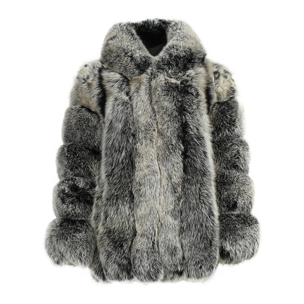 Hooded Straight Rows Long Coat - Image 5